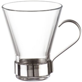 CLEARANCE | coffee cup YPSILON 22 cl glass with metal holder  H 100 mm product photo