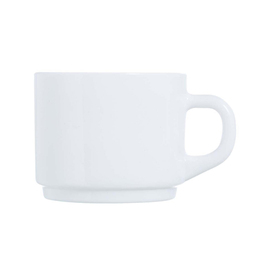coffee cup CYLINDRIQUE WHITE tempered glass 220 ml | stackable product photo