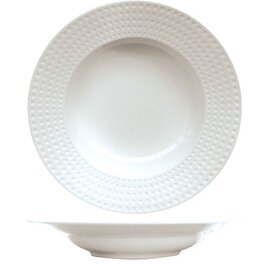 CLEARANCE | plate SATINIQUE porcelain white squares  Ø 245 mm product photo