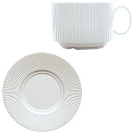 cup GINSENG with handle 180 ml porcelain cream white with relief with saucer  H 58 mm product photo