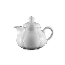 tea pot SALZBURG porcelain with lid white with relief 330 ml H 114 mm product photo