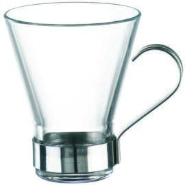 CLEARANCE | cup YPSILON 110 ml glass with metal holder  H 80 mm product photo
