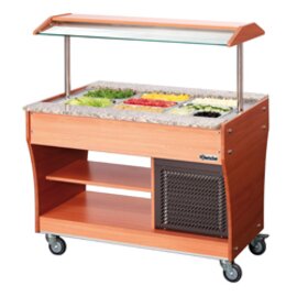 cold bufett cart with illumination wood granite walnut coloured | suitable for 3 x GN 1/1 product photo