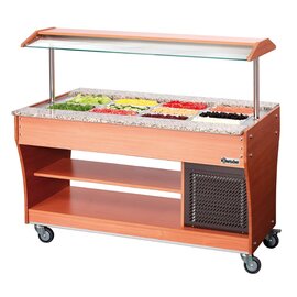 cold bufett cart with illumination wood granite walnut coloured | suitable for 4 x GN 1/1 product photo