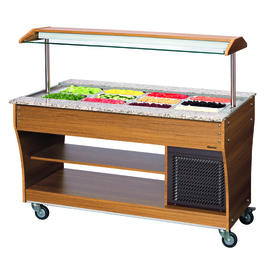 cold buffet on wheels teak wood coloured | suitable for 4 x GN 1/1 - 150 mm product photo