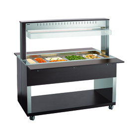 hot buffet on wheels W4110-200W | wenge coloured 230 volts with illumination | suitable for 4 x GN 1/1 product photo