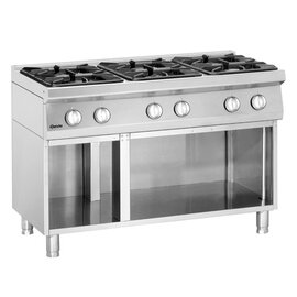 6 burner gas stove 27.3 kW | open base unit product photo