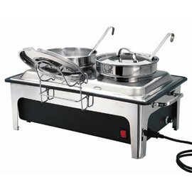 electric soup station with 2 pots 230 volts 2200 watts  L 636 mm  H 460 mm product photo