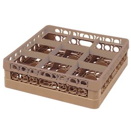 CLEARANCE | dish basket brown 500 x 500 mm  H 142 mm | 9 compartments 149 x 149 mm  H 123 mm product photo
