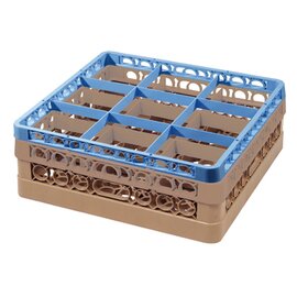glass basket blue brown 500 x 500 mm  H 270 mm | 9 compartments 149 x 149 mm  H 252 mm product photo