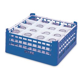 Glass flask, 16 compartments, X-high plus, compartment size 111 x 111 x H 195 mm, outside dimensions 500 x 500 x H 235 mm product photo