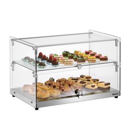 buffet showcase 5400 2E-K silver coloured | 2 shelves | straight product photo