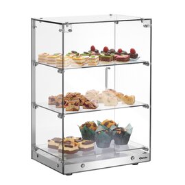 buffet showcase 3850 3E-K silver coloured | 3 shelves | straight product photo