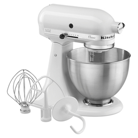 kitchen machine KitchenAid 5K45SSEWH white with accessories product photo