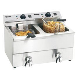 electric deep fryer IMBISS II | 2 basins 2 baskets 16 ltr | 230 volts 6.5 kW (2 x 230 volts) product photo