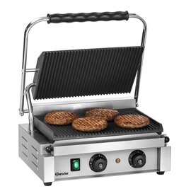 contact grill 1R | 230 volts | enamelled cast iron • grooved • grooved product photo