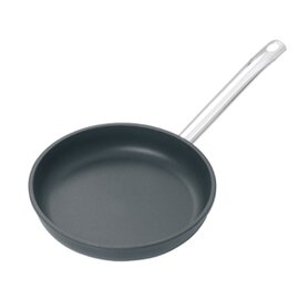 Induction pan made of cast aluminum with non-stick coating, stainless steel handle, Ø 24 cm, height approx. 4 cm, weight: 0.98 kg - optimal temperature distribution on the ground product photo