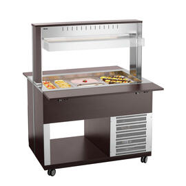 cold buffet on wheels K3110-200W wenge coloured | suitable for 3 x GN 1/1 - 200 mm | 3 bridging bars product photo