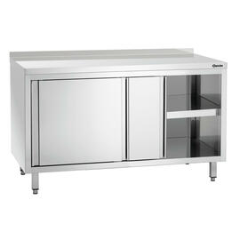 cupboard 1400 mm  x 700 mm  H 850 mm with Bend 3-sided with sliding doors | upstand product photo