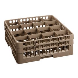 dish basket brown 500 x 500 mm  H 183 mm | 16 compartments 111 x 111 mm  H 166 mm product photo  S