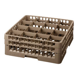 dish basket brown 500 x 500 mm  H 183 mm | 16 compartments 111 x 111 mm  H 166 mm product photo