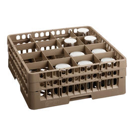 dish basket brown 500 x 500 mm  H 183 mm | 16 compartments 111 x 111 mm  H 166 mm product photo  S