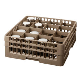dish basket brown 500 x 500 mm  H 183 mm | 16 compartments 111 x 111 mm  H 166 mm product photo  S