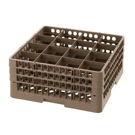 dish basket brown 500 x 500 mm  H 225 mm | 16 compartments 111 x 111 mm  H 207 mm product photo  S