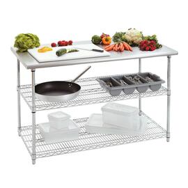 work table 2 grid shelves 1300 mm 690 mm Height 880 mm self-assembly product photo