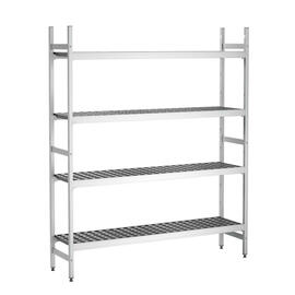 rack system Kit 3 plastic aluminium 1500 mm 360 mm  H 1800 mm 4 grid shelf (shelves) shelf load 165 kg bay load 600 kg product photo  S