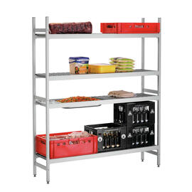 rack system Kit 3 plastic aluminium 1500 mm 360 mm  H 1800 mm 4 grid shelf (shelves) shelf load 165 kg bay load 600 kg product photo  S