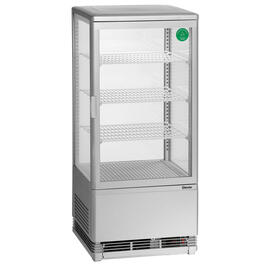 refrigerated mini vitrine silver coloured 78 ltr 230 volts | 3 shelves product photo  S