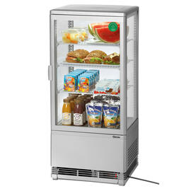 refrigerated mini vitrine silver coloured 78 ltr 230 volts | 3 shelves product photo  S