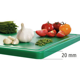 cutting board PRO 53x32 GR-R green with juice rim HACCP-compliant product photo  S