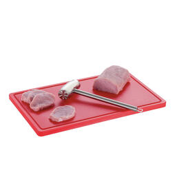 cutting board PRO 53x32 R-R red with juice rim HACCP-compliant product photo