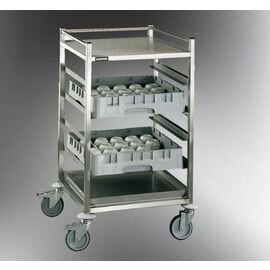 rack trolley KTW 1/5 4 castors 2 braked castors 638 mm  x 630 mm  H 1061 mm product photo