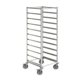 rack trolley KTW 1/10 4 swivel castors 2 braked castors 638 mm  x 630 mm  H 1750 mm product photo