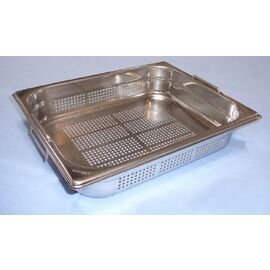 GN container GN 1/2  x 65 mm BGN1/2-65 P perforated stainless steel 0.8 mm | drop handles product photo
