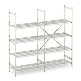standing rack NORM 5 stainless steel 600 mm 500 mm  H 1800 mm 4 wire grid shelf (shelves) shelf load 150 kg bay load 600 kg product photo