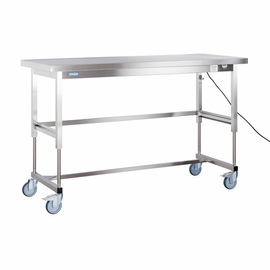 work table height-adjustable wheeled without ground floor L 1800 mm W 700 mm H 850 - 1150 mm product photo