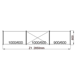 standing rack NORM 12 | 2850 mm 600 mm H 1800 mm | 4 plastic grid shelf (shelves) product photo