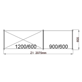 standing rack NORM 12 | 2075 mm 600 mm H 1800 mm | 4 plastic grid shelf (shelves) product photo