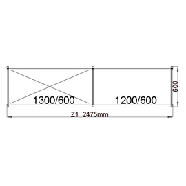 standing rack NORM 12 | 2475 mm 600 mm H 1800 mm | 4 plastic grid shelf (shelves) product photo