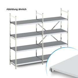 standing rack NORM 12 L-shape aluminium plastic closed shelf board(s) shelf load 100 kg bay load 600 kg x 500 mm H 1800 mm product photo