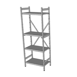 standing rack NORM 5 | 700 mm 400 mm H 1800 mm | 4 closed shelf board(s) shelf load 150 kg bay load 600 kg product photo