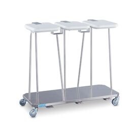 laundry and waste trolley SWAF-3 triple stainless steel with pedal  L 1010 mm  W 496 mm  H 913 mm product photo