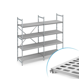 standing rack NORM 12 | 2475 mm 600 mm H 1800 mm | 4 plastic grid shelf (shelves) product photo