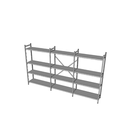 standing rack NORM 20 aluminium | 4 closed shelf board(s) | 3150 mm 400 mm H 1800 mm product photo