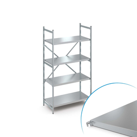 standing rack NORM 20 | 700 mm x 500 mm H 1800 mm | 4 closed shelf board(s) product photo