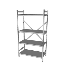 standing rack NORM 5 | 1000 mm 500 mm H 1800 mm | 4 closed shelf board(s) shelf load 150 kg bay load 600 kg product photo